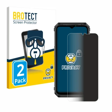 Front side of a product packaging with the brand logo BROTECT. Next to it is the device Ulefone Power Armor 18T shown with the