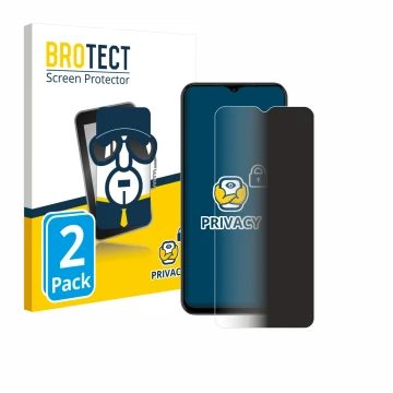 Front side of a product packaging with the brand logo BROTECT. Next to it is the device Ulefone Note 14 shown with the corresp