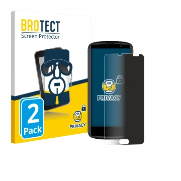 Front side of a product packaging with the brand logo BROTECT. Next to it is the device Beafon M7 Lite premium shown with the 