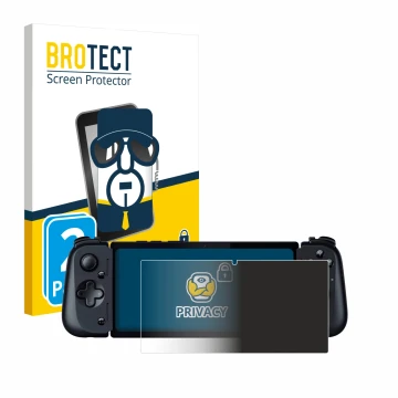 Front side of a product packaging with the brand logo BROTECT. Next to it is the device Razer Edge 5G shown with the correspon