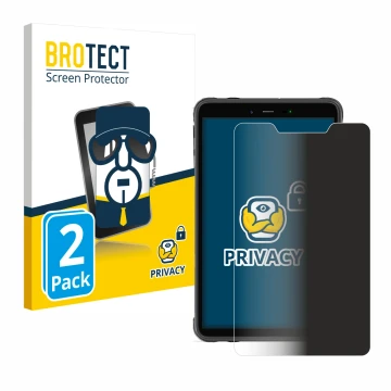 Front side of a product packaging with the brand logo BROTECT. Next to it is the device Ulefone Armor Pad 8 shown with the cor