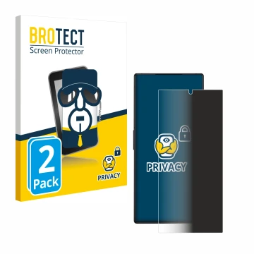 Front side of a product packaging with the brand logo BROTECT. Next to it is the device ZTE Nubia Red Magic 8S Pro shown with 