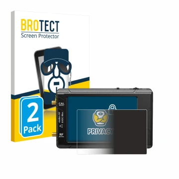 Front side of a product packaging with the brand logo BROTECT. Next to it is the device tinySA ultra spectrum analyser shown w