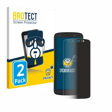 Front side of a product packaging with the brand logo BROTECT. Next to it is the device Zebra TC27 shown with the correspondin