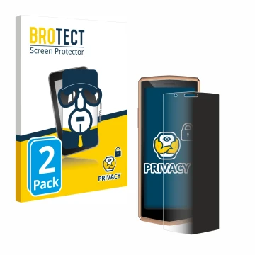 Front side of a product packaging with the brand logo BROTECT. Next to it is the device Cubot Pocket 3 shown with the correspo