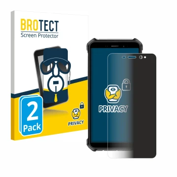 Front side of a product packaging with the brand logo BROTECT. Next to it is the device Ulefone Armor X12 Pro shown with the c