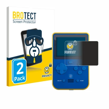 Front side of a product packaging with the brand logo BROTECT. Next to it is the device Blaze Super Pocket shown with the corr