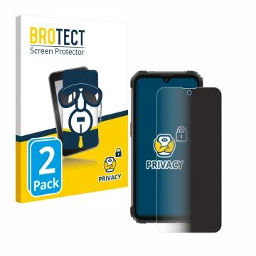 Front side of a product packaging with the brand logo BROTECT. Next to it is the device Blackview BV5300 Pro (2023) shown with