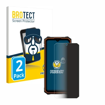 Front side of a product packaging with the brand logo BROTECT. Next to it is the device Hotwav Cyber 13 Pro shown with the cor