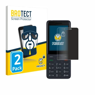 Front side of a product packaging with the brand logo BROTECT. Next to it is the device TCL Onetouch 4022s shown with the corr