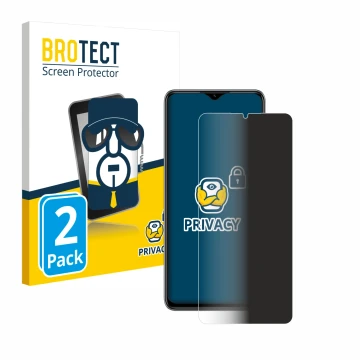 Front side of a product packaging with the brand logo BROTECT. Next to it is the device ZTE Blade A73 shown with the correspon