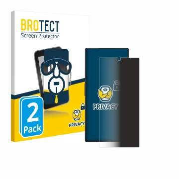 Front side of a product packaging with the brand logo BROTECT. Next to it is the device ZTE Nubia Red Magic 8 Pro shown with t
