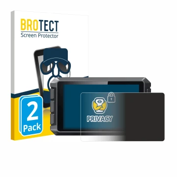 Front side of a product packaging with the brand logo BROTECT. Next to it is the device Creality Sonic Pad shown with the corr