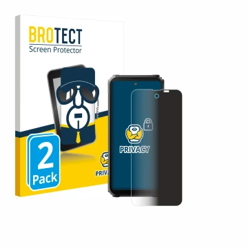 Front side of a product packaging with the brand logo BROTECT. Next to it is the device Blackview BL8000 5G shown with the cor