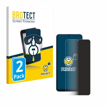 Front side of a product packaging with the brand logo BROTECT. Next to it is the device Blackview Color 8 shown with the corre