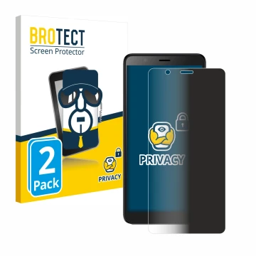 Front side of a product packaging with the brand logo BROTECT. Next to it is the device ZTE Blade A32 shown with the correspon