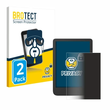 Front side of a product packaging with the brand logo BROTECT. Next to it is the device Tolino Shine 5 2024 shown with the cor