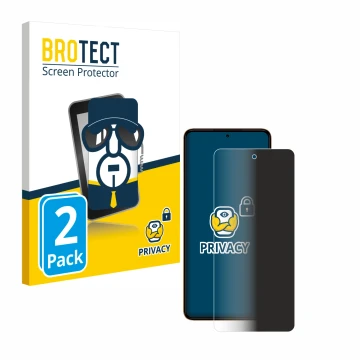 Front side of a product packaging with the brand logo BROTECT. Next to it is the device HMD Pulse Plus shown with the correspo