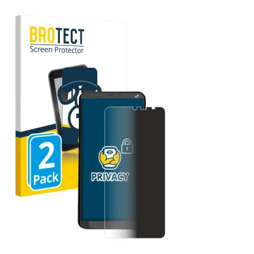 Front side of a product packaging with the brand logo BROTECT. Next to it is the device Brondi Amico XL shown with the corresp