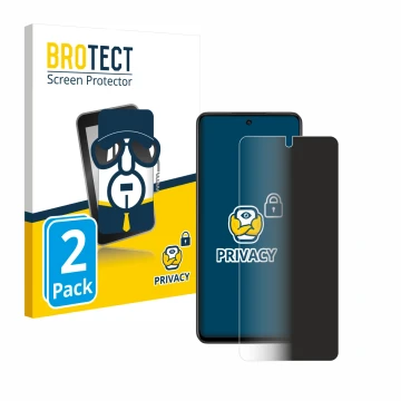 Front side of a product packaging with the brand logo BROTECT. Next to it is the device Oppo A79 5G shown with the correspondi