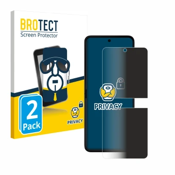 Front side of a product packaging with the brand logo BROTECT. Next to it is the device Motorola Razr 50 Ultra shown with the 