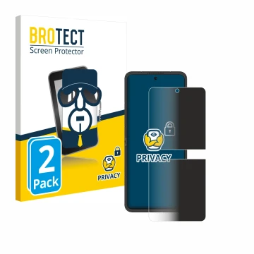 Front side of a product packaging with the brand logo BROTECT. Next to it is the device Nubia Flip 5G shown with the correspon