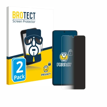 Front side of a product packaging with the brand logo BROTECT. Next to it is the device Cubot Max 5 shown with the correspondi