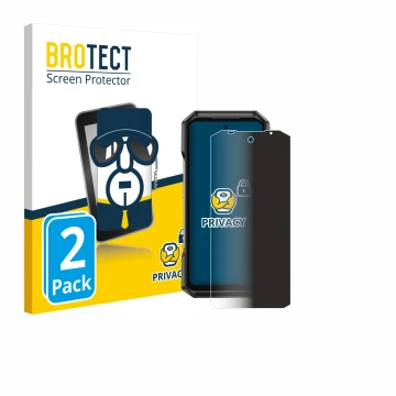 Front side of a product packaging with the brand logo BROTECT. Next to it is the device Ulefone Armor 27T Pro shown with the c