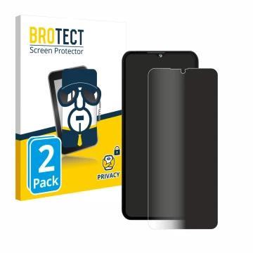 Front side of a product packaging with the brand logo BROTECT. Next to it is the device Cubot A10 shown with the corresponding