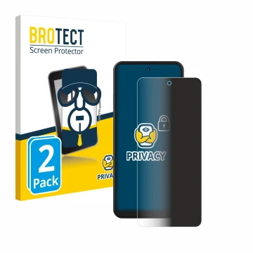 Front side of a product packaging with the brand logo BROTECT. Next to it is the device Hotwav Note 12 shown with the correspo