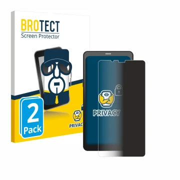 Front side of a product packaging with the brand logo BROTECT. Next to it is the device Boox Palma 2 shown with the correspond