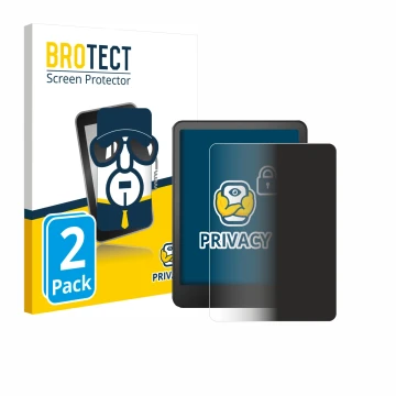 Front side of a product packaging with the brand logo BROTECT. Next to it is the device Amazon Kindle Colorsoft Signature Edit