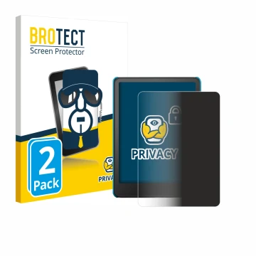 Front side of a product packaging with the brand logo BROTECT. Next to it is the device Amazon Kindle Paperwhite Kids 2024 sho