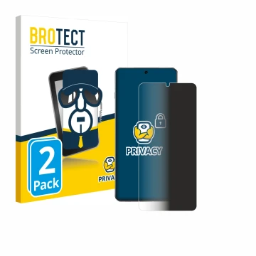 Front side of a product packaging with the brand logo BROTECT. Next to it is the device OnePlus 13 shown with the correspondin