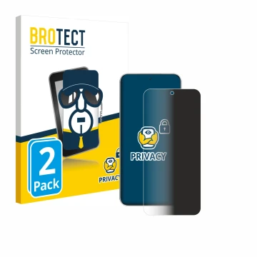 Front side of a product packaging with the brand logo BROTECT. Next to it is the device Honor Magic 7 shown with the correspon