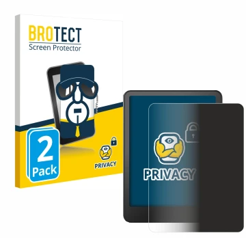 Front side of a product packaging with the brand logo BROTECT. Next to it is the device Amazon Kindle Paperwhite 2024 (12. Gen
