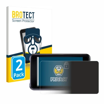 Front side of a product packaging with the brand logo BROTECT. Next to it is the device Atomos Shogun Classic shown with the c