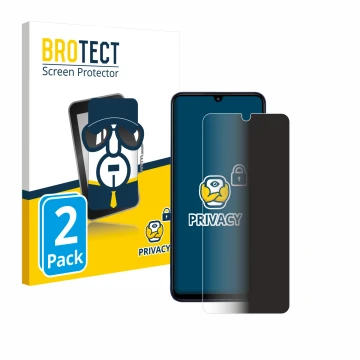 Front side of a product packaging with the brand logo BROTECT. Next to it is the device Xiaomi Redmi 14C 5G shown with the cor