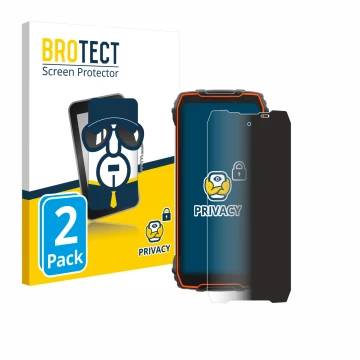 Front side of a product packaging with the brand logo BROTECT. Next to it is the device Blackview Oscal Pilot 1 shown with the