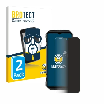 Front side of a product packaging with the brand logo BROTECT. Next to it is the device Doogee S118 Pro shown with the corresp