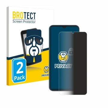 Front side of a product packaging with the brand logo BROTECT. Next to it is the device Hotwav Note 13 Pro shown with the corr