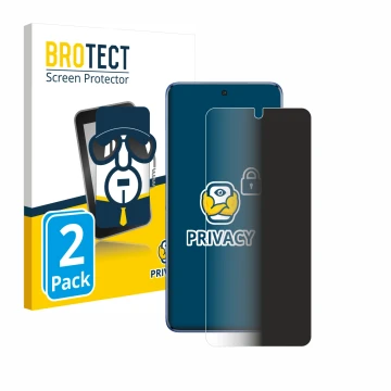 Front side of a product packaging with the brand logo BROTECT. Next to it is the device Vivo V50 shown with the corresponding 