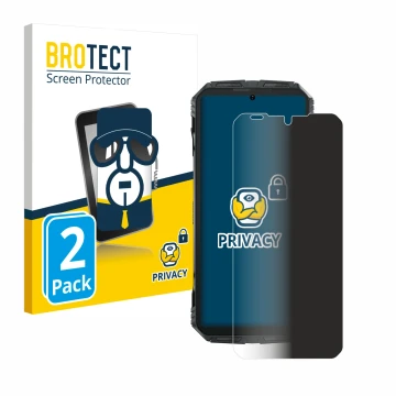 Front side of a product packaging with the brand logo BROTECT. Next to it is the device Doogee S Punk Pro shown with the corre