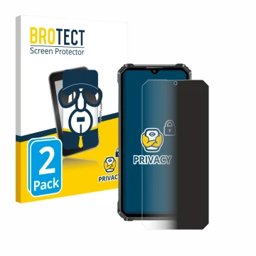 Front side of a product packaging with the brand logo BROTECT. Next to it is the device Oukitel G1 shown with the correspondin