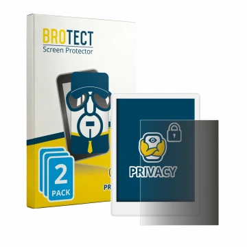 Front side of a product packaging with the brand logo BROTECT. Next to it is the device Meebook M8 7.8