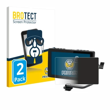 Front side of a product packaging with the brand logo BROTECT. Next to it is the device Feelworld F5 PROX 5,5