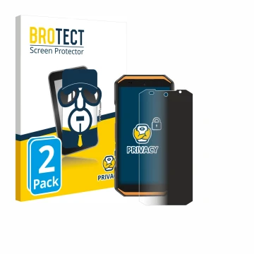 Front side of a product packaging with the brand logo BROTECT. Next to it is the device Ulefone Armor X32 shown with the corre