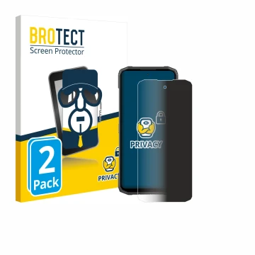 Front side of a product packaging with the brand logo BROTECT. Next to it is the device Doogee Blade 20 Turbo shown with the c