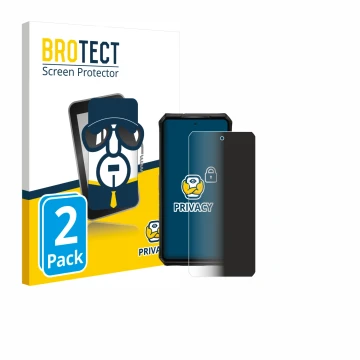 Front side of a product packaging with the brand logo BROTECT. Next to it is the device Ulefone Armor 28 Pro shown with the co