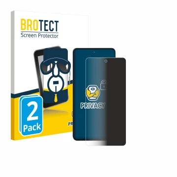 Front side of a product packaging with the brand logo BROTECT. Next to it is the device Motorola Moto G86 Power shown with the